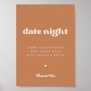 Stilvolles Retro Brawn Zucker Datum Ideen Nacht Ze Poster