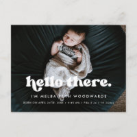 Stilvolles Retro Hello Baby Foto Geburtshinweis