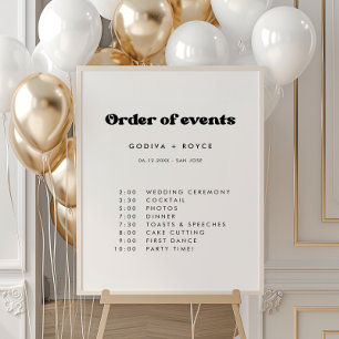 Stilvolles Retro Hochzeitsorden Poster