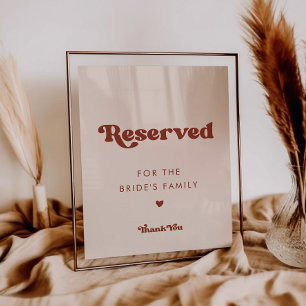 Stilvolles Retro Peach Pink Wedding Reserviertes Z Poster