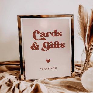Stilvolles Retro-Pfirsich-Pink-Cards-&-Geschenke-S Poster