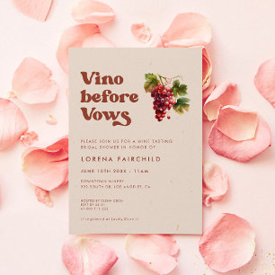 Stilvolles Retro Pfirsich Pink Vino vor dem Gelöbn Einladung