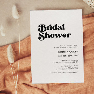 Stilvolles Retro-Schwarz-Weiß-Brautparty Einladung