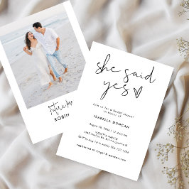 Stilvolles Retro-Schwarz-Weiß-Brautparty Einladung