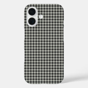 Stilvolles Retro Schwarz-Weiß-Gingham-Karomuster iPhone 16 Hülle