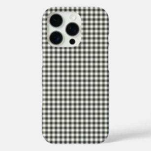 Stilvolles Retro Schwarz Weiß Gingham Karomuster iPhone 16 Pro Hülle