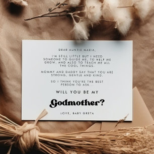 Stilvolles Retro Werden Sie meine Godmutterkarte s Einladung