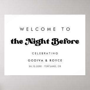 Stilvolles Retro Willkommen im The Night Before Poster