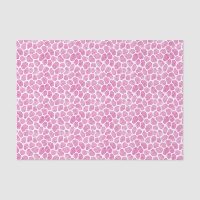 Stilvolles Rosa auf rosa Giraffenmuster Seidenpapier (Vorderseite)
