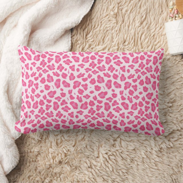 Stilvolles Rosa auf rosa Leoparden drucken Lendenkissen (Decke)