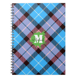 Stilvolles rosa blaues Tartan benutzerdefiniertes  Notizblock
