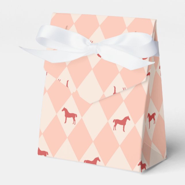 Stilvolles Rosa Harleqiun Pferdemuster Geschenkschachtel (Vorderseite)