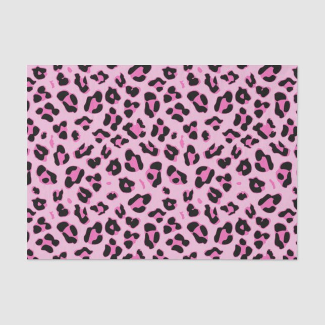 Stilvolles rosa Leopard-Musterpapier Seidenpapier (Vorderseite)