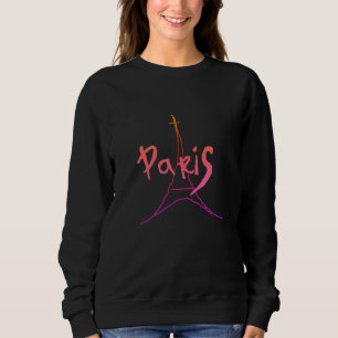 Stilvolles rosa/lila Paris-Sweatshirt Sweatshirt
