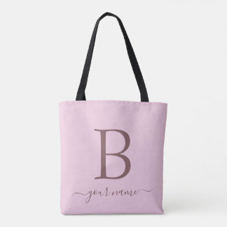 Stilvolles rosa Monogramm Einfach, modern minimali Tasche