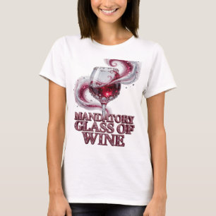 Stilvolles Rosa MÜSSEN WEINGLAS Custom Design T-Shirt