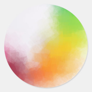 Stilvolles Rosa Rot Gelb Orange Blau Grün Abstrakt Runder Aufkleber