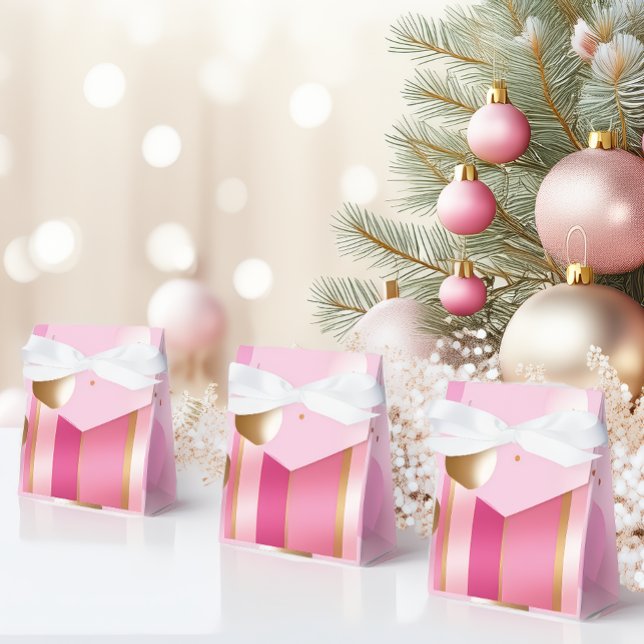 Stilvolles Rosa und Metallics Geschenkschachtel (Beautiful Berry and Baby Pink and Gold Favor Boxes)