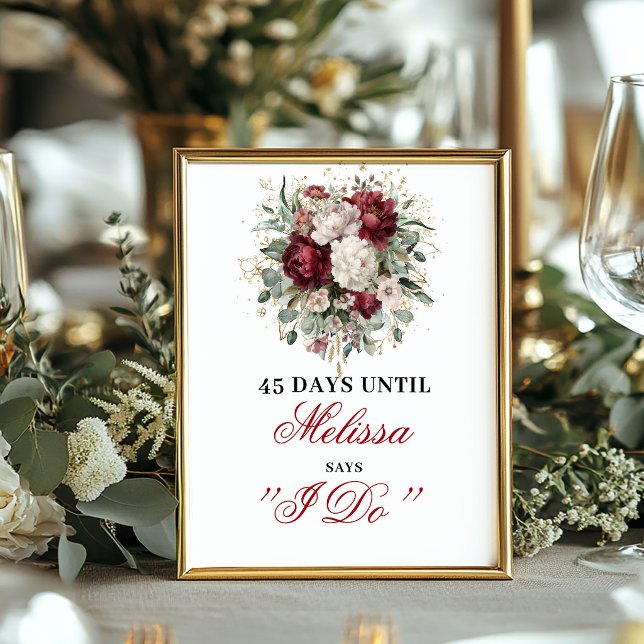 Stilvolles Rosé Burgunder Dais Until I Do Schild (Stylish Blush Burgundy Dais Until I Do Sign)