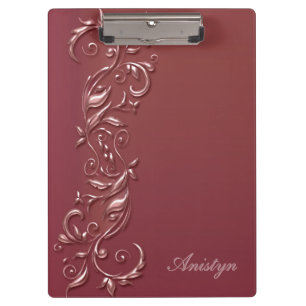 Stilvolles Roségold-Ornament-Design Klemmbrett