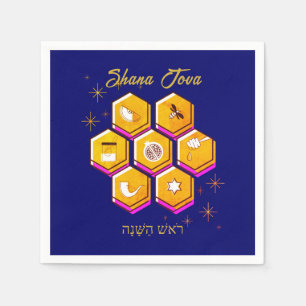 Stilvolles Rosh Hashanah SHANA TOVA Paper Serviette
