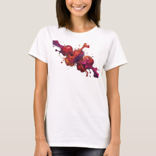 Stilvolles rotes abstraktes Apfel-Grafik-T-Shirt T-Shirt
