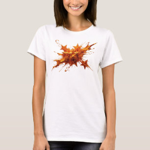 Stilvolles rotes abstraktes Sternenmotiv T-Shirt