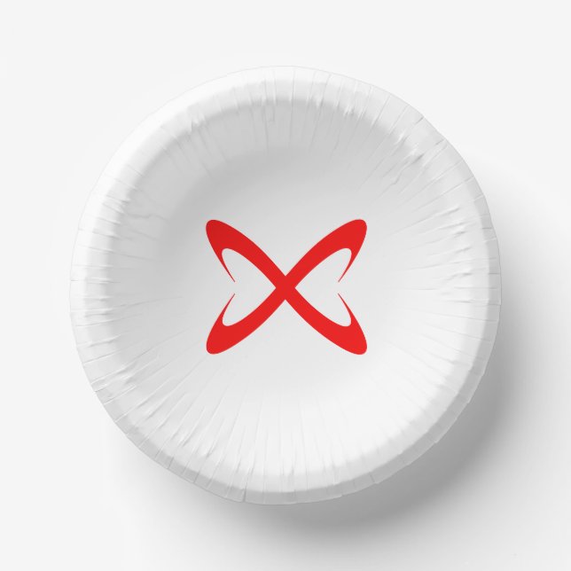 Stilvolles rotes Buchstabe X Monogramm Pappteller (Vorderseite)