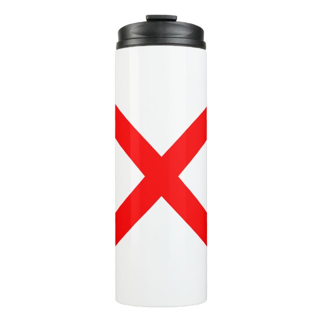Stilvolles rotes Buchstabe X Monogramm Thermosbecher (Vorderseite)
