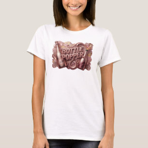 Stilvolles rotes Flaschenöffner-Textdesign T-Shirt