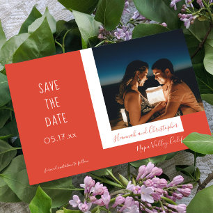 Stilvolles Rotes Foto Moderne Moderne Moderne Einf Save The Date