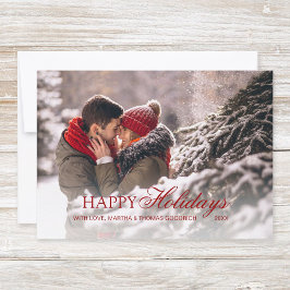 Stilvolles Rotes Script Happy Holidays Gradient Fo Feiertagskarte