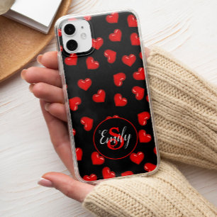 Stilvolles Rotherz-Muster auf schwarzem Custom Mon Case-Mate iPhone Hülle