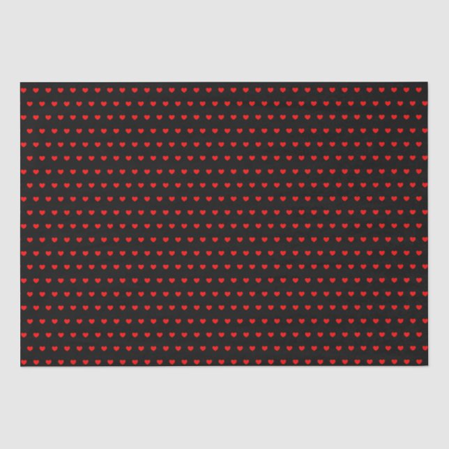 Stilvolles Rotkopfmuster auf Schwarz Seidenpapier (Vorderseite)