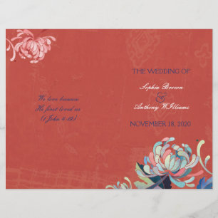 Stilvolles, rustikales Rotes Hochzeitsprogramm