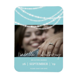 Stilvolles, schick funkelndes Foto Save the Date Magnet