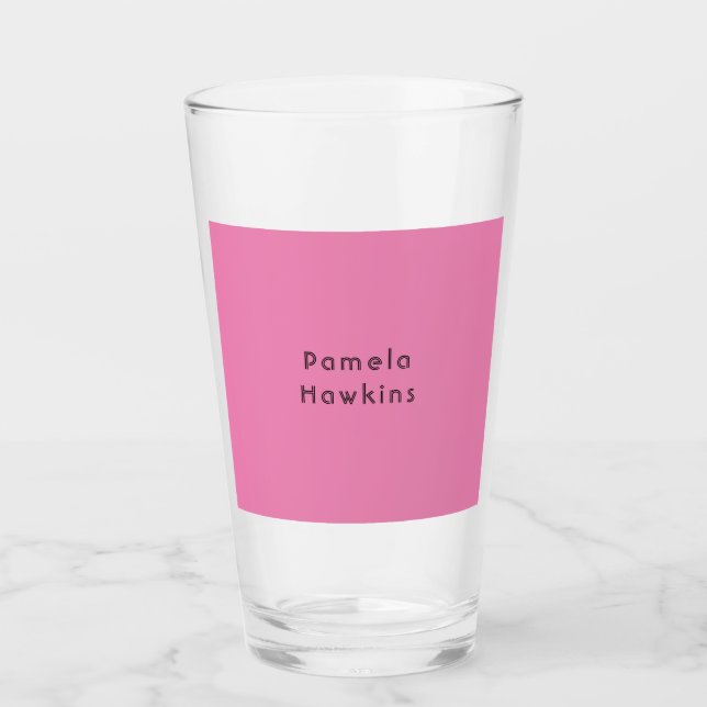 Stilvolles schlicht-pinkfarbenes feminines Retro-V Glas (Vorderseite)