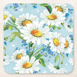 Stilvolles schönes helles Blumenmuster 2 Rechteckiger Pappuntersetzer