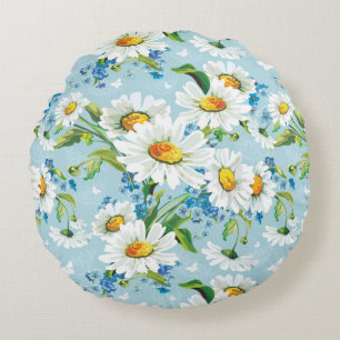 Stilvolles schönes helles Blumenmuster 2 Rundes Kissen