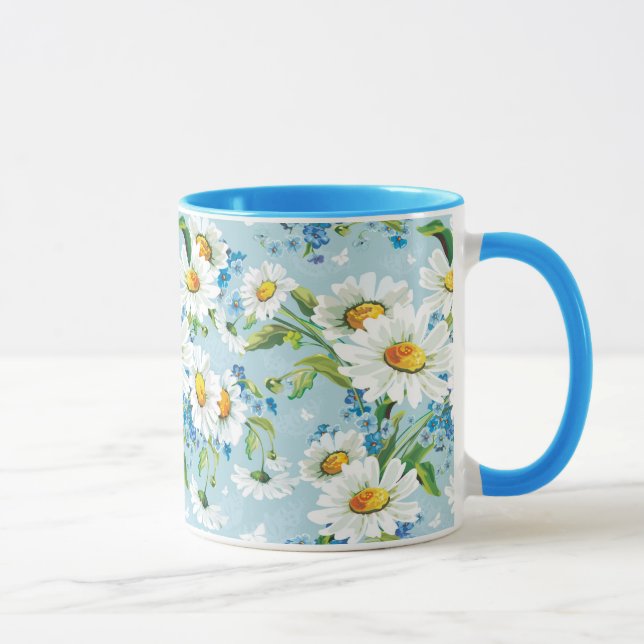 Stilvolles schönes helles Blumenmuster 2 Tasse (Rechts)