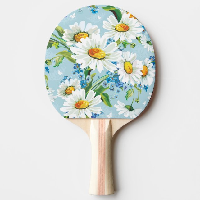 Stilvolles schönes helles Blumenmuster 2 Tischtennis Schläger (Vorderseite)