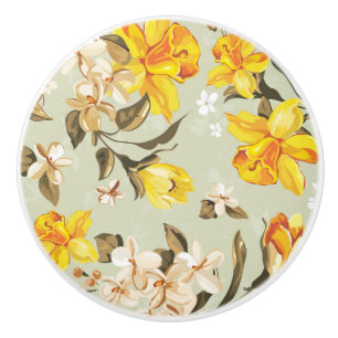 Stilvolles schönes helles Blumenmuster Keramikknauf