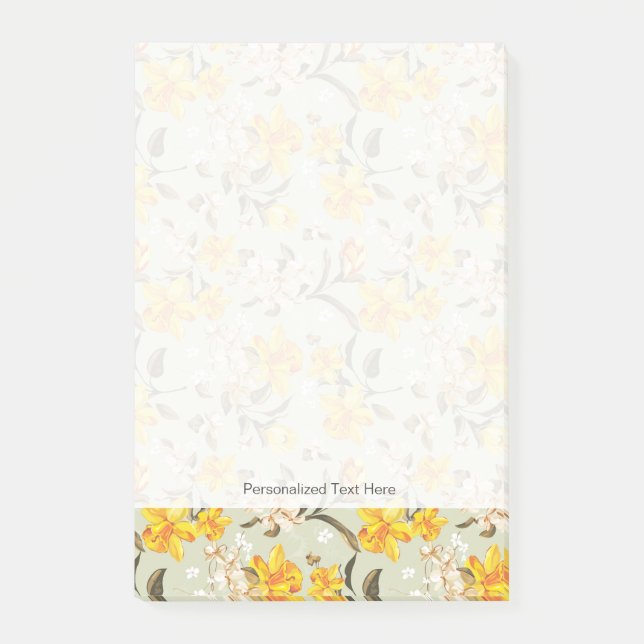 Stilvolles schönes helles Blumenmuster Post-it Klebezettel (Vorderseite)