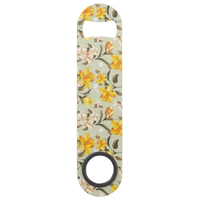 Stilvolles schönes helles Blumenmuster Speedflaschenöffner (Vorderseite)