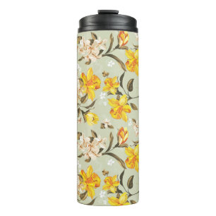 Stilvolles schönes helles Blumenmuster Thermosbecher