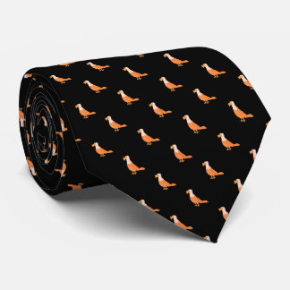 Stilvolles Schwarz Orange Adler Nahtloses Muster Krawatte