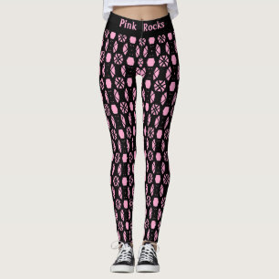 Stilvolles Schwarz/Rosa Abstraktes Muster Leggings