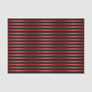 Stilvolles Schwarz-Rot-Streifenmuster Seidenpapier