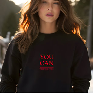 Stilvolles Schwarz: Rote Buchstaben drucken Frauen Sweatshirt
