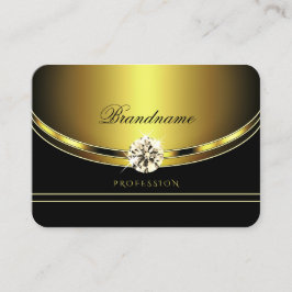 Stilvolles Schwarz und Gold mit glänzenden Diamant Visitenkarte